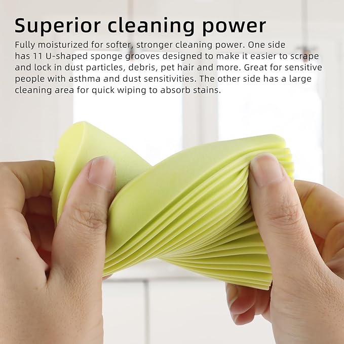 6 PCS Damp Duster Sponge, Magic Sponge Eraser, Reusable Household Cleaning Sponge Tool for Cleaning Dishes, Blinds, Glass, Baseboards, Vents,Glass, Railings, Mirrors