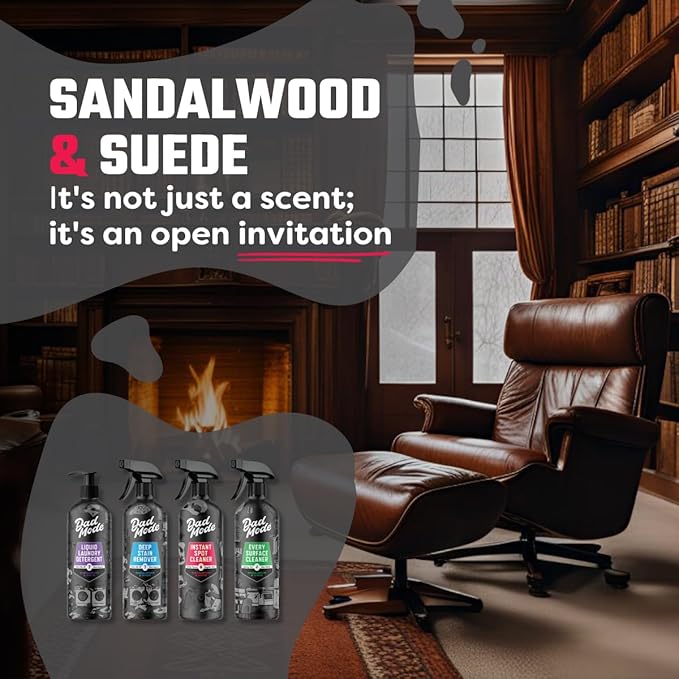 DadMode Home Surface Cleaner | 1000 Uses | Streak-Free Multi-Surface Cleaner | 3-Pack Refill | Kitchen, Bathroom & Household Spray | Sandalwood & Suede