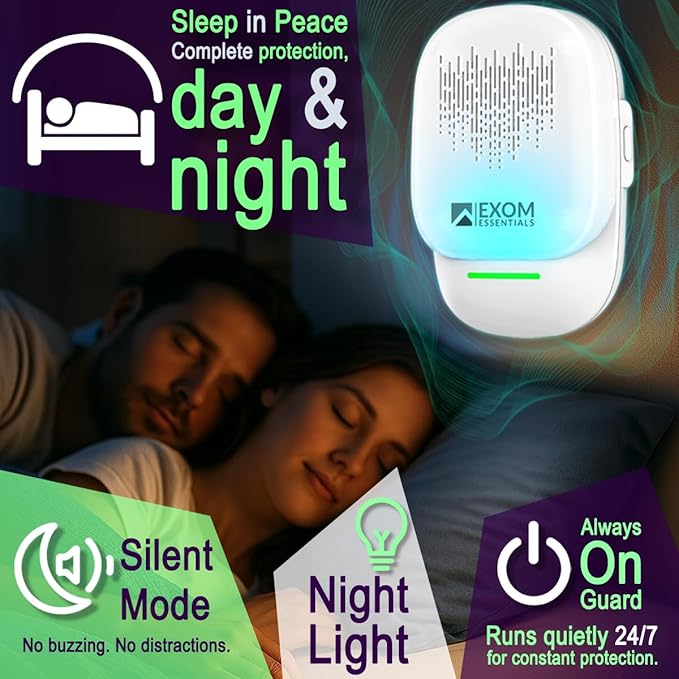 T26 - Ultrasonic Pest Control 4-Pack: Indoor Plug-in Repeller for Mice, Rodents, Squirrels, Insects, Roach Killer, Ant & Spider Repellent, Bed Bug & Flea Spray and mouse traps Alternative