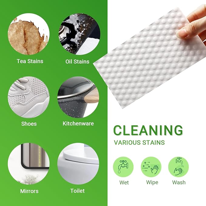 Magic Sponge Eraser Sheets- Garvonti 60 Pack Melamine Foam Sheet in Bulk, Convex Point Heavy Duty Melamine Eraser, Thickened Disposable Melamine Foam Cleaning Eraser Pads