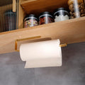 Self Adhesive Paper Towel Holder Under Cabinet Mount, 304 Stainless Steel Wall Mount Paper Towel Roll Rack for Kitchen Cabinet, Bathroom (Gold)