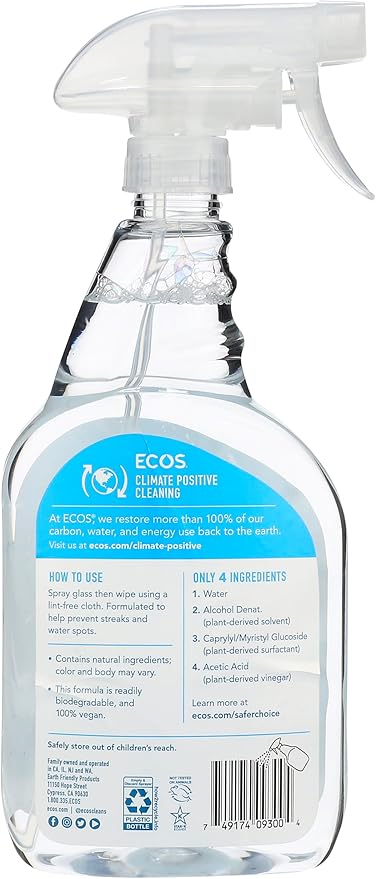 Earth Friendly Products Window Cleaner with Vinegar, 22 Oz