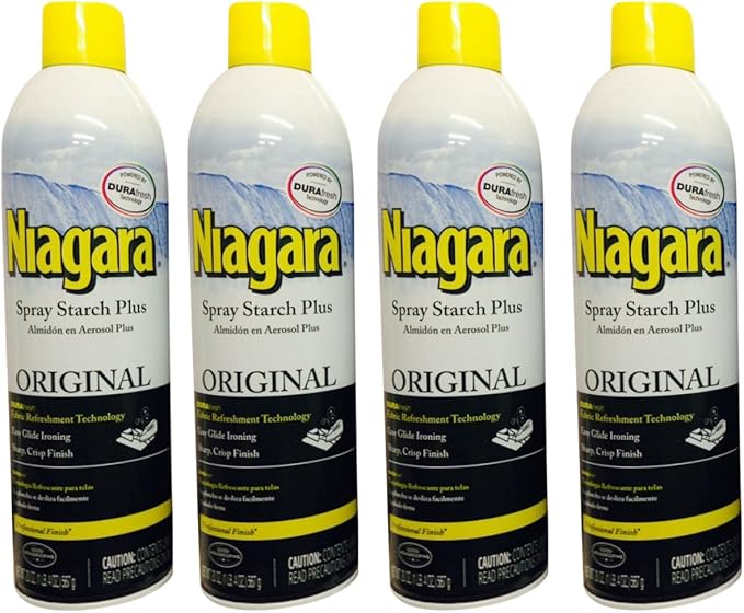Niagara Spray Starch Crisp Finish, Sharp Look Without Excess Stiffness, 20 ounces (4 Pack)