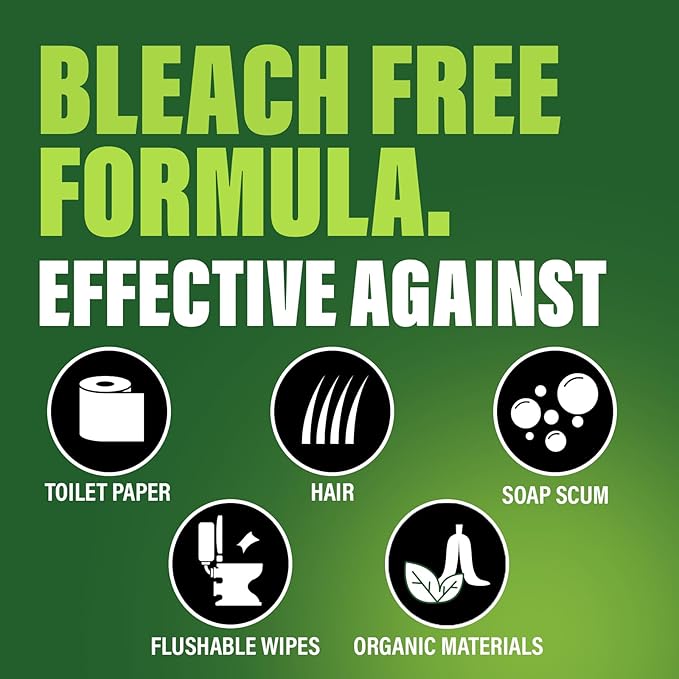 Green Gobbler Industrial Strength Grease and Hair Drain Clog Remover | Drain Cleaner Gel | Safe for Pipes, Toilets, Sinks, Tubs, Drains & Septic Systems (Packaging May Vary)