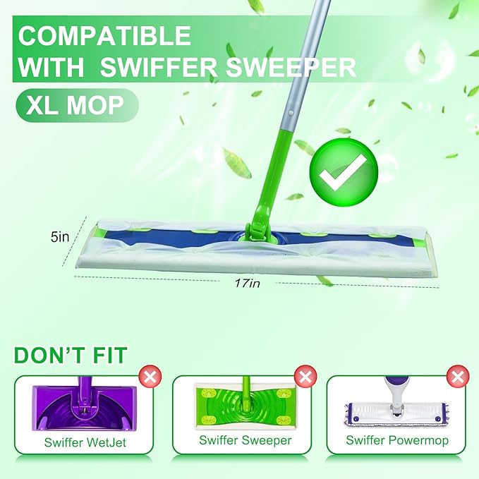 40 Count XL Wet Mopping Cloths for Swiffer Sweeper XL Mop - Disposable X-Large Wet Pad Refills - Multi-Surface Wet Wipes Mopping Pads Refill for Floor Cleaning.（Only Pads, not Including mop）