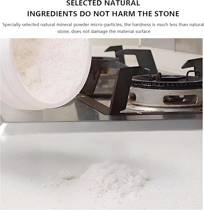 Marble Cleaner, Granite Countertop Cleaner, Marble Polishing Powder, Watermarks Remover, Spot Polish Water Stains, Rings or Etches, Stain Remover For Marble, Granite, Stone, Quartz (8 Ounces)