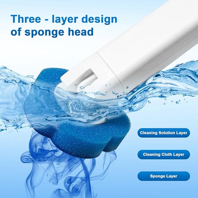 Disposable Toilet Bowl Wand Refills, Toilet Cleaning Refills, Disinfecting Scrubbing Pads,60 Count Disposable Toilet Brush Refills, Toilet Cleaning Sponges Heads for Bathtub, Floor, Drain