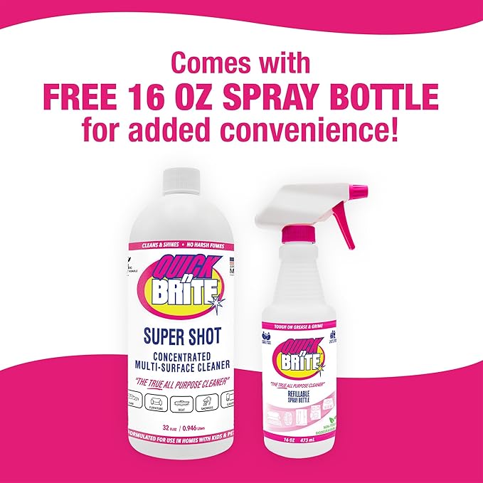 Quick 'n Brite Super Shot Liquid Cleaner, True All Purpose Cleaner, Concentrated, 32 oz