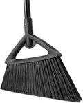 Eyliden Broom, Angle Broom with 57" Long Handle, PET Bristles - Fit Heavy-Duty Cleaning, Also Works Well Fine Dust - Commercial Outdoor Indoor Sweeper for Courtyard Sidewalk Deck Kitchen Lobby, Black