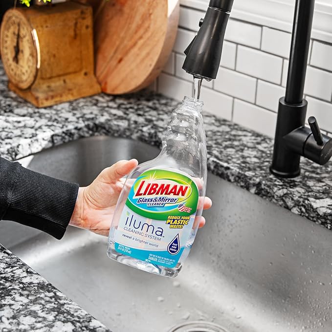 Libman Iluma Glass & Mirror Cleaner Refill | Window Cleaning Pods Glass & Mirror Cleaner | Mirror Cleaner Refill | Chrome Cleaner Refill | 3 Pods | Add Water and Shake