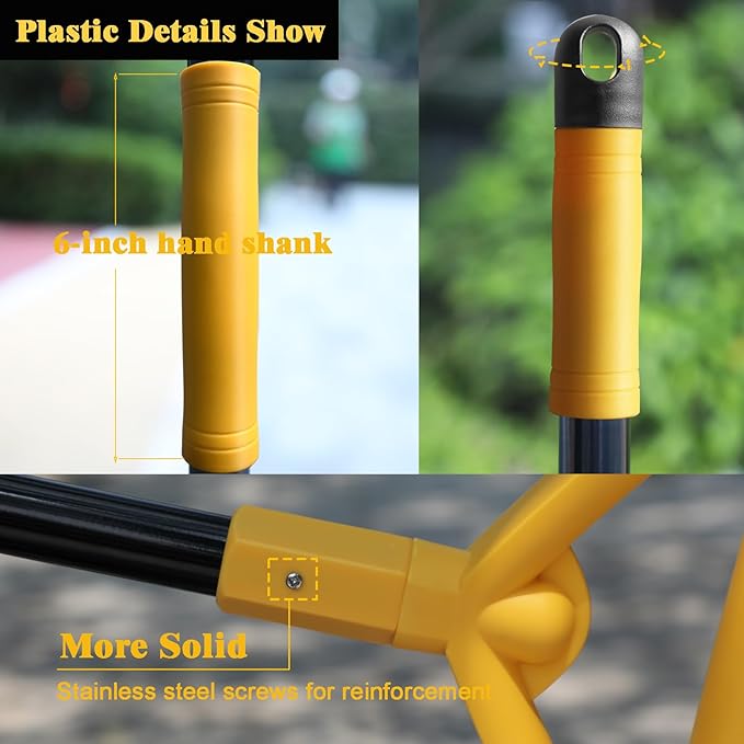 Heavy Duty Broom Outdoor and Indoor, 4 Pack Upgraded Commercial Angle Brooms, Perfect Yellow Broom of House, Kitchen, Garage, Courtyard