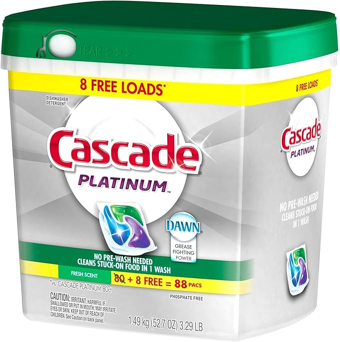 Cascade Platinum ActionPacs Dishwasher Detergent, Fresh Scent (88 ct.)