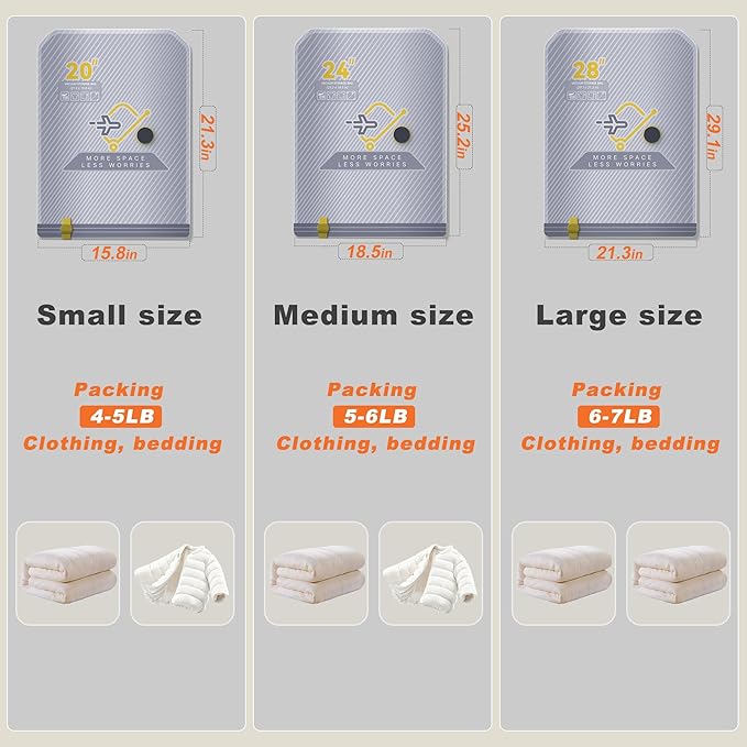20-Pack Vacuum Bags for Travel with Wireless Rechargeable Pump, Carry-on Size Compression Packing Bags for Luggage & Suitcase, Space Saver for Clothes & Clothing, 20 Combo Travel Size, Fast 3S Vacuum