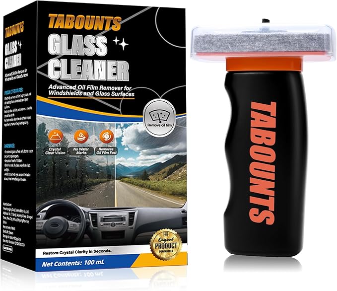 Glass Emulsion Cleaner,Glass Oil Film Cleaner,Roll-On Car Glass Emulsion Cleaner Cleaning Board, Removes OilFilm & Smudges, Improve Clarity for Safe Driving