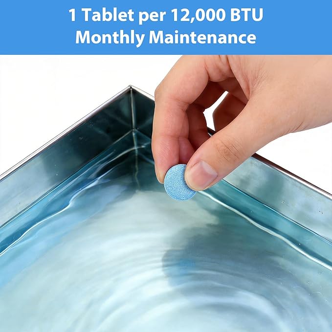 Poesie AC Drain Pan Tablets 120 Count, Condensate Tablets, Non-Clog Pan Cleaner, Effective Odor Control for All HVAC, Dehumidifiers and Appliance Pans