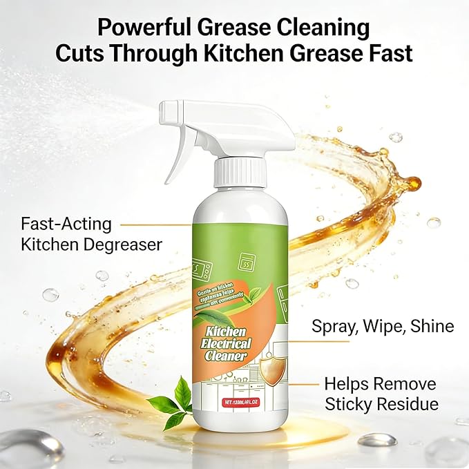 Kitchen Appliance Cleaner Spray, Fly Kitche Cleanse Spray, Electrolyzed Ion Kitchen Cleaner Spray,Multi Purpose Household and Kitchen Cleaning Spray, Clean Up Kitchens Oil Stains (2PCS)