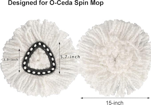 10-Pack Spin Mop Replacement Heads, 100% Microfiber Spin Mop Refills Heads,360°Micro Replacement Mop Head for Easy House Cleaning Floor Mopping,White