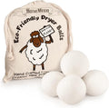 Wool Tumble Dryer Balls– Eco-Friendly Organic Fabric Softener, Reduce Wrinkles & Drying Time, Save Energy, Reusable, Handmade, 100% New Zealand Wool, Baby Safe, Unscented, XL Size (Pack of 4)