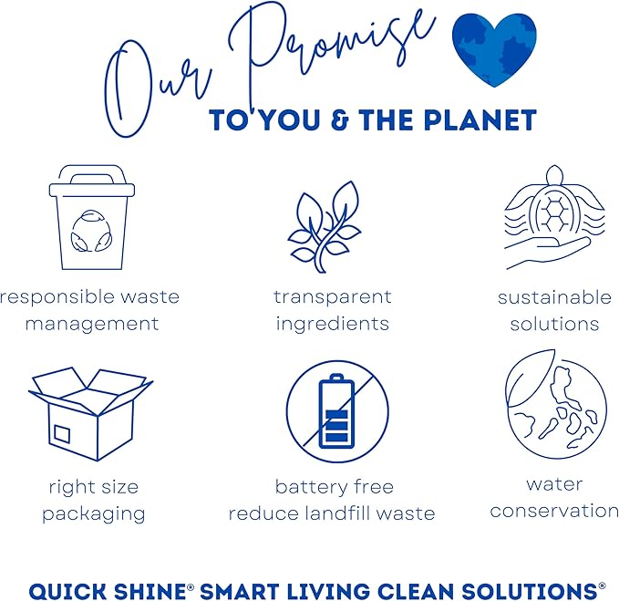 Quick Shine Sustainable Hard Surface Floor Clean + Polish Mop Kit w/ 1 Reusable Pad | Hardwood, Luxury Vinyl Plank, Tile & Laminate | Use Wet + Dry | Perfect to Apply Finish | Squirt, Spread, Done