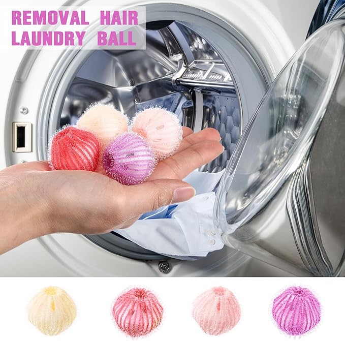 Blulu 12 Pieces Pet Hair Remover for Laundry Dryer Balls Reusable Washing Machine Hair Catcher Pet Dog Cat Catcher Lint Remover (Vivid Color)