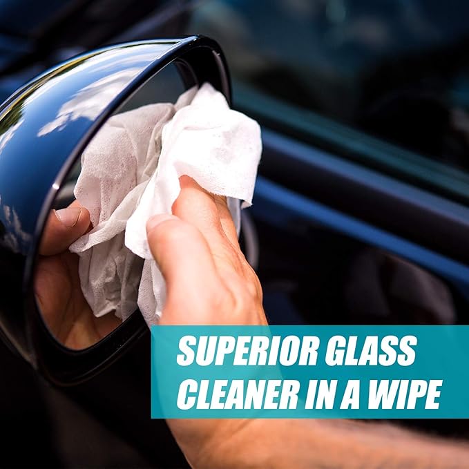 Invisible Glass 90166 28-Count Lint-Free and Ammonia-Free Large Glass Cleaning Wipes are Tint Safe Enjoy Streak Free Windows, Mirrors, and Glass for Home and Auto (Pack of 2)
