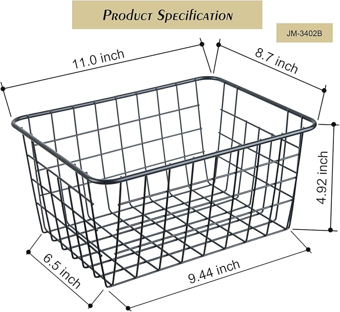 Wire Kitchen Storage Basket 5 Packs,Perfect Pantry Organization Accessories Baskets,Laundry Basket,Countertop Organization,Suitable for Kitchen,bathroom,bedroom,Tabletop,Stackable,Chrome