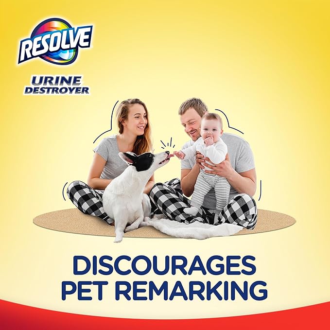 Resolve Urine Destroyer Steam Carpet Cleaner Solution – 2X Concentrated Formula Urine Eliminator for Pet Stains & Odors, Safe for Bissell, Hoover & Rug Doctor, 60 fl oz