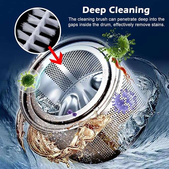 Washing Machine Cleaning Brushs, 2pcs 60cm Scrub Brushes with Long Handle Flexible Bendable Slot Cleaning Brush for Bathroom, Shower & Kitchen Sink Household(White)