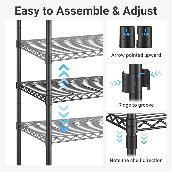 VIPEK V50 White Closet Rack, Extra Large Heavy-Duty Freestanding Wardrobe with Adjustable Shelves for Bedroom, Apartment, Walk-in Closet, 1300 lb Capacity