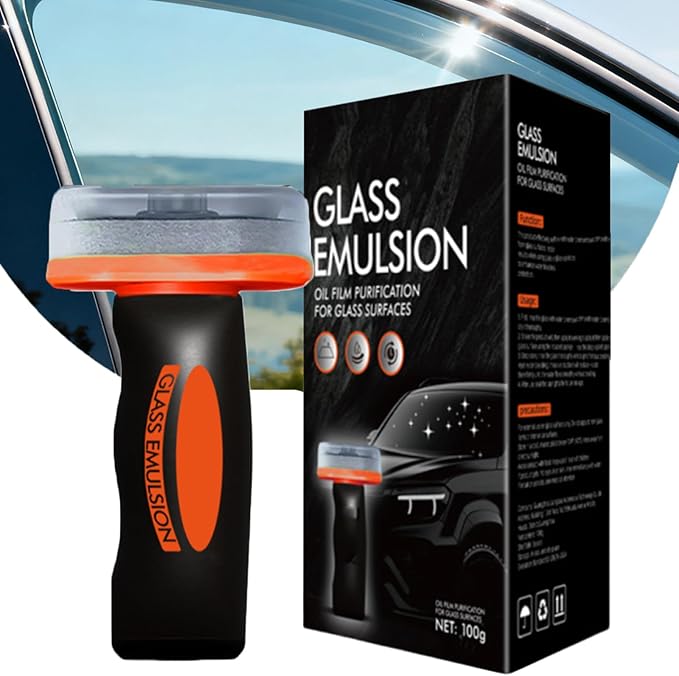 Q4 Glass Guard,Auto Glass Side Window Oil Film Removal Cleaner,Automotive Handheld Oils Flmr Cream,Windshield Oil FilmGlass Emulsion Remover for Car Windows (1PCS)