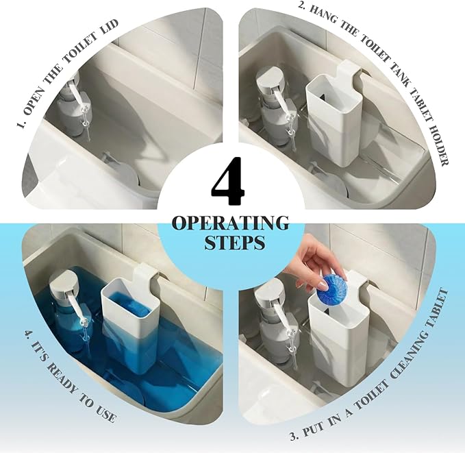 Toilet Tank Cleaning Tablet Holder, Toilet Cleaner Tablets Buffer Box Hanging Holder Preventing Dissolved Residue From Polluting Water Tank Caddy Bowl Tablets