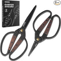 Garden Flower Bonsai Scissors 2 Pcs Walnut Wide Handles Pruning Gardening Scissors Floral Shears for Gardening,Succulent Harvest, and Precision Plant Trimming Care