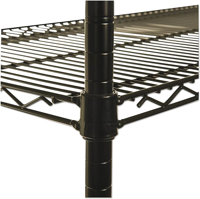 Alera ALE Complete Wire Shelving Unit w/Caster, Four-Shelf, 48 x 18 x 72, Black