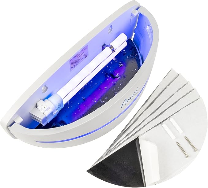 Awoco LED 5W Wall Mount Sconce Sticky Fly Trap Lamp for Capturing Flying Insects, Flies, Mosquitoes, and Moths (Fly Trap + 6 Glue Boards)