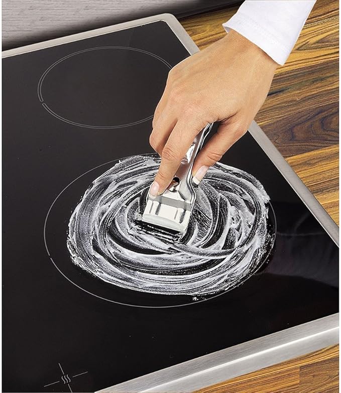 Kingzhuo 1 Pc Glass Scraper Suitable for Glass Ceramic and Induction Cooktops & 5 Pc Replacement Accessories Ceramic Scraper Cooktop Cleaner Scraper