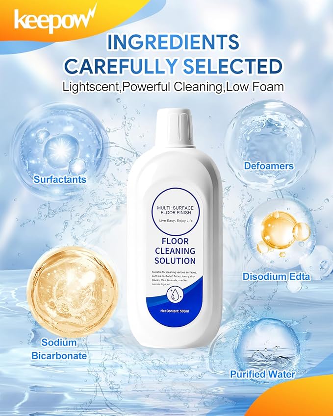 KEEPOW 2 Pack Floor Cleaning Solution for Tineco and Robot Vacuums with Mopping, Deep Cleans Multiple Hard Floors for iFLOOR Series, FLOOR ONE S3 / S5 / S6 / S7 / S9 Artist Series Wet Dry Vacuum