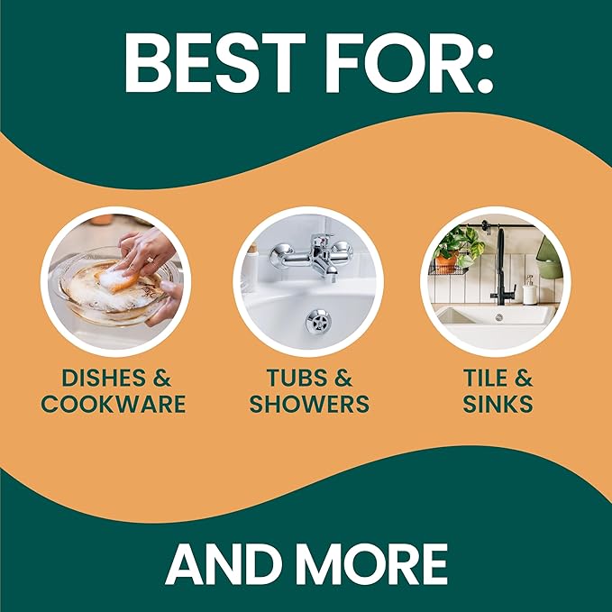 Scotch-Brite Harvest Dobie Scrubbing Pads, Non-Scratch Kitchen Sponge for Cleaning Dishes, Appliances, and Bathrooms, Pumpkin Orange Dish Sponge That Dries Fast, 2-Pack