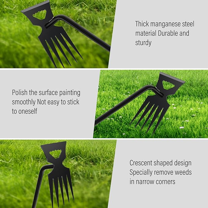 Weed Remover Tool,New Durable Garden Weeding Tools, Portable Garden Weeder Tool for Vegetable Gardening Backyard Farm Planting & Weeding (Black Handle)