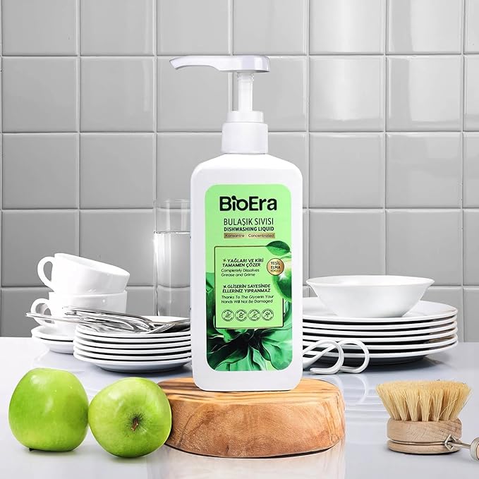 Plant‑Based Dishwashing Liquid Grease Cutter & Degreaser • Tough on Oil & Food Residue • Safe for Dishes, Pots & Pans • Fresh Green Apple Scent, 25.36 Fl Oz