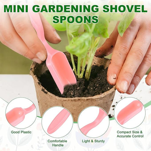 10-Pack Mini Gardening Shovel Spoons, Plastic Garden Soil Scoops for Cultivation Digging Transplanting/Flower Planting/Plant Succulent, Colorful Small Gardening Tools [Multicolor]