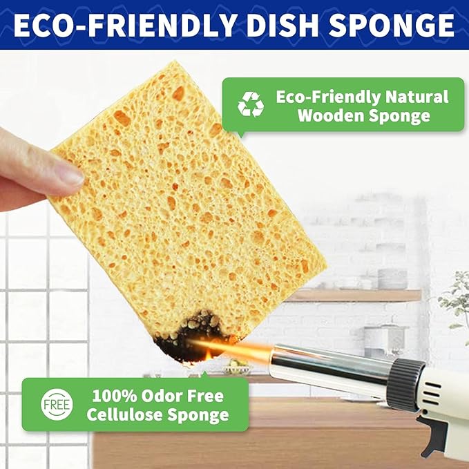 CELOX 24 Pack Cellulose Sponges, Kitchen Sponges for Dishes Cleaning