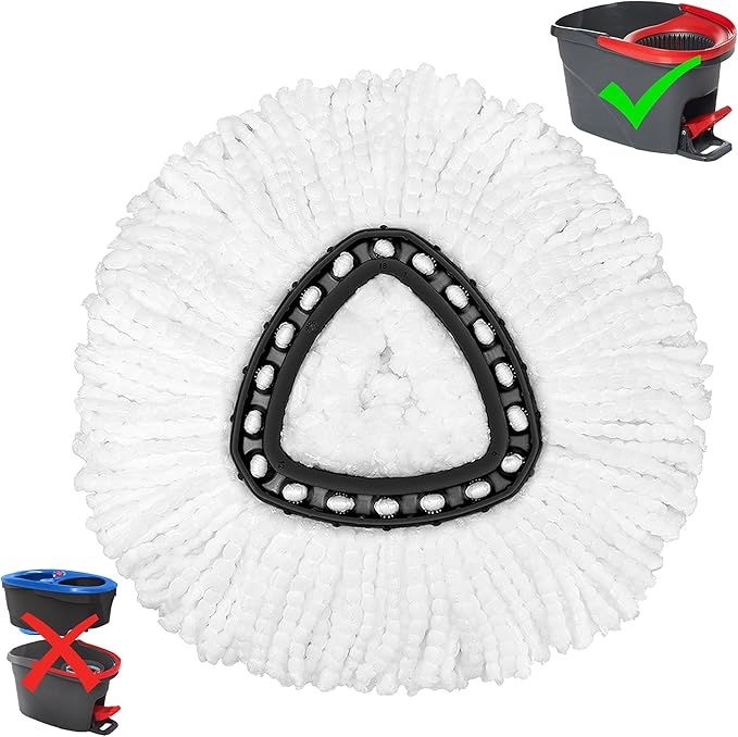 1 Pack Mop Heads Replacement for O-Ceda Easy Wrin Spin Mop, Microfiber Spin Mop Refills, Easy Cleaning Mop Head Replacement (1pc 1-Tank Mop White)