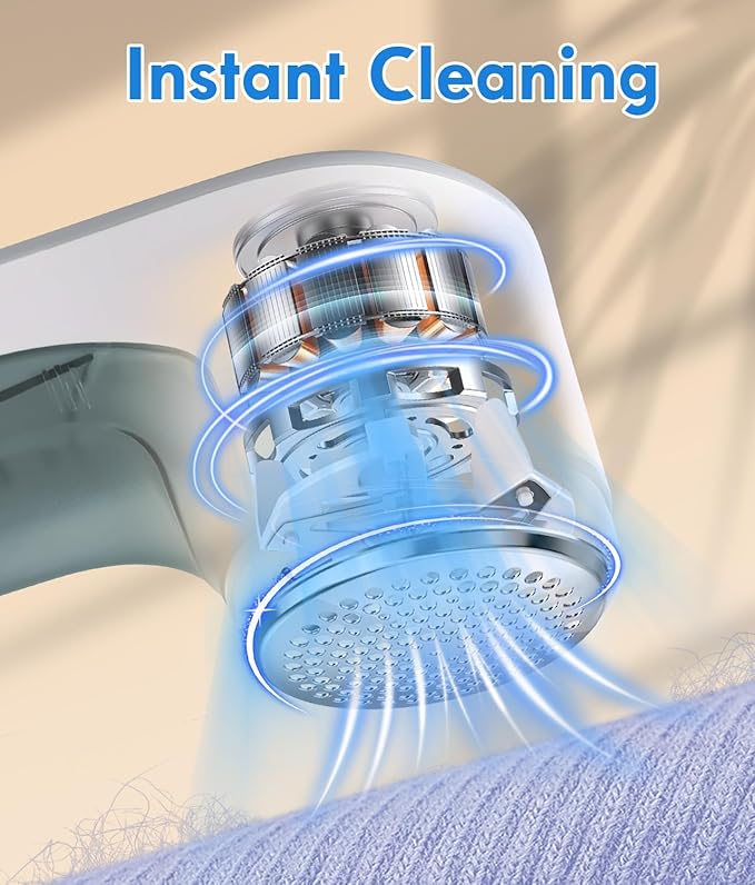Rechargeable Fabric Shaver, Lint Remover, Electric Lint Shaver for Furniture & Clothes, Sweater Shaver & Pill Remover - Effivent, Effortlessly Remove Pilling, Lint, Fuzz from Woolen Coat, Gray