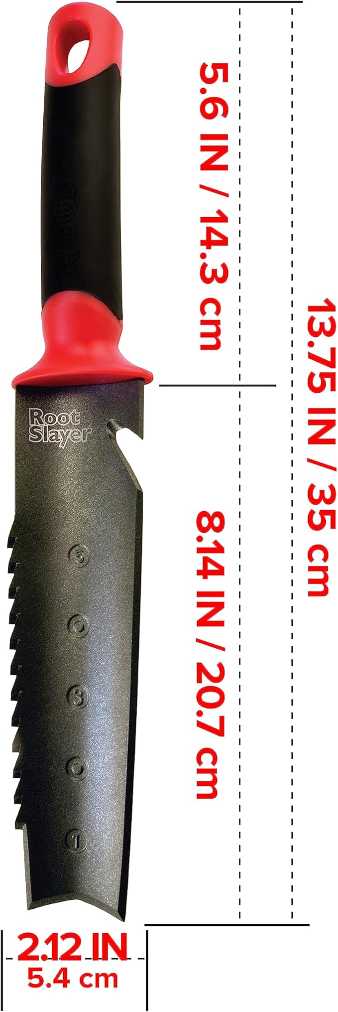 Root Slayer 17211, Soil Knife with Holster, Original Red