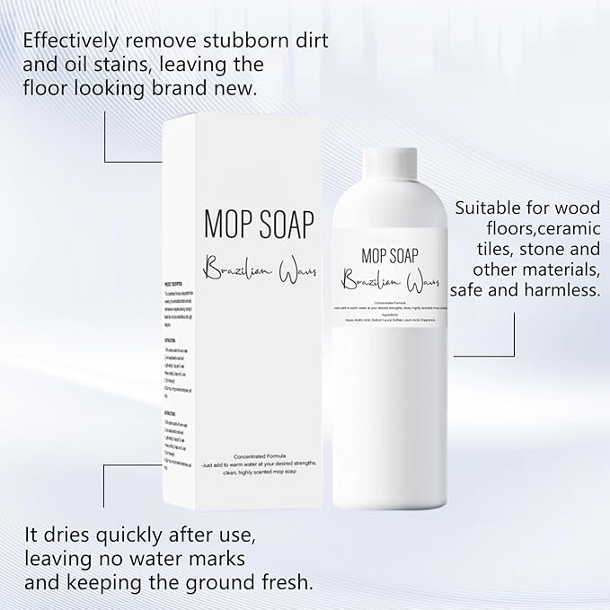 Brazilian Waves Mop Soap,New Mop Soap for Floor Cleaning, Multisurface Bathroom & Kitchen Cleaner Supplies (120ML)