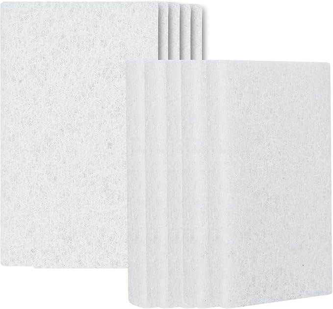 Restaurantware RW Clean 6 Inch x 3.5 Inch x 5.4 Inch Scouring Pads 1 With Handle Scrub Pads - Non Abrasive Heavy Duty White Nylon Scrub Pads For Cleaning For Cleaning Or Scrubbing