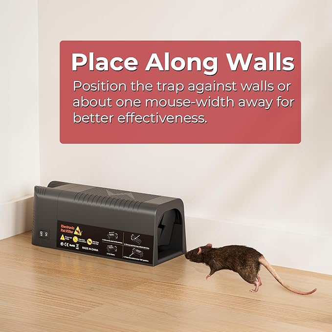 X-PEST Electronic Rat Trap 2 Pack – Big Size Electric Mouse Trap Zapper for Indoor Use, Reusable Rodent Trap, No Touch No See, Effective Mice & Rat Control