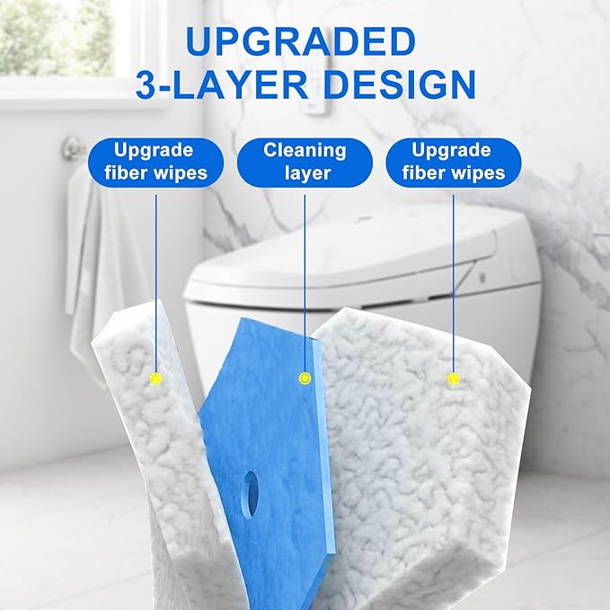 30 Count Toilet Wand Refills for Clorox, Disposable Toilet Wand Refill Compatible with Clorox ToiletWand Clean System, Upgrade Fiber Bowl Cleaner Brush for Closestool Cleaning.（not included brush rod）