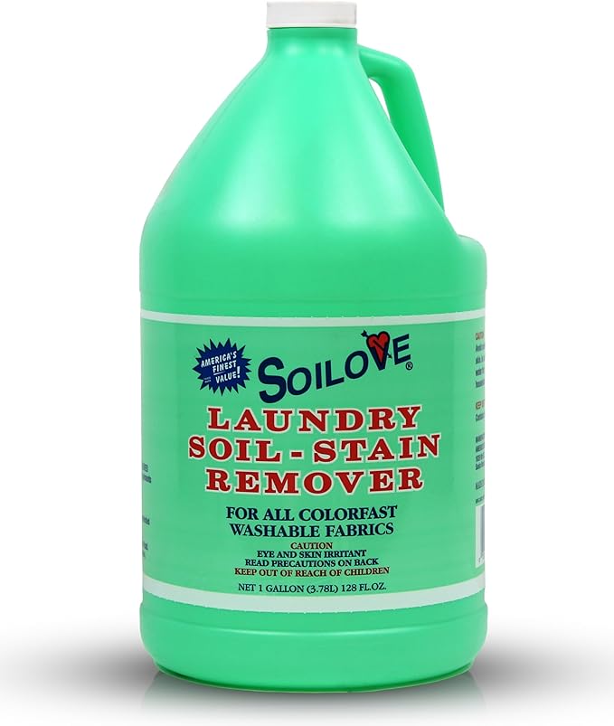 Stain Remover for Clothes – Soilove (128oz) – Powerful Triple-Acting Formula Clings, Penetrates and Lifts Tough Stains like Blood, Grease, Grass, & More – Prewash for Clothes