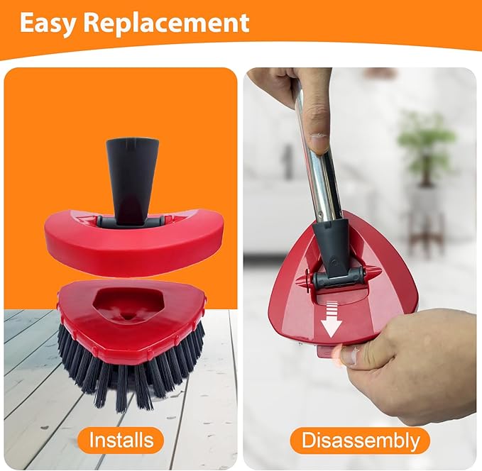 Upgraded Spin Mop Replace Scrub Mop Brush Compatible with O Cedar 2 Tank RinseClean, Great for Kitchen, Deck, Bathroom and Shower Floor Scrubber (1 Pack)